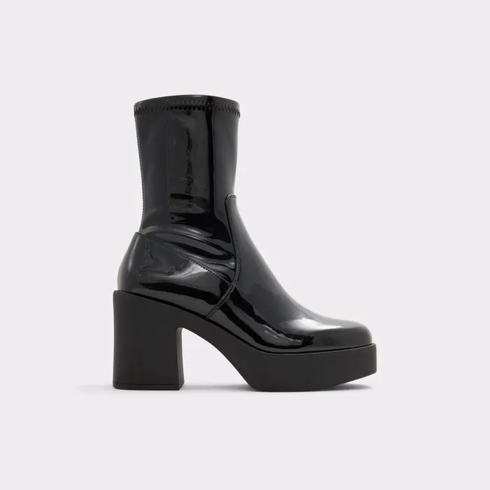 Upstep Black Synthetic Patent Women ALDO Boots