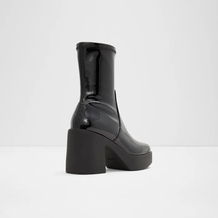 Upstep Black Synthetic Patent Women ALDO Boots