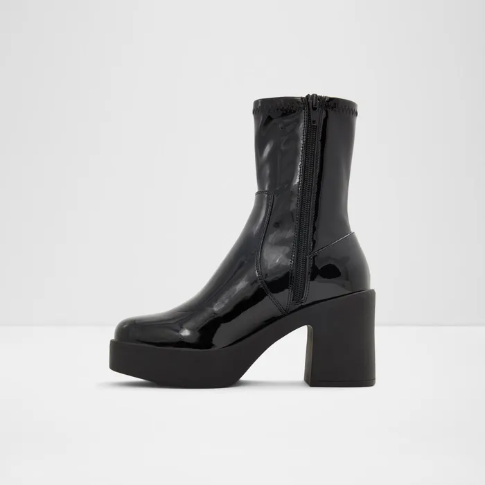 Upstep Black Synthetic Patent Women ALDO Boots