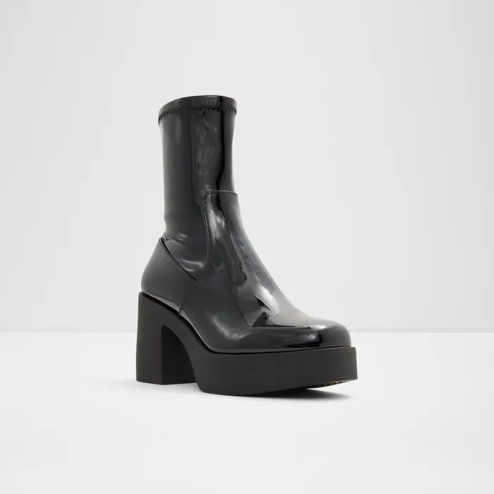 Upstep Black Synthetic Patent Women ALDO Boots