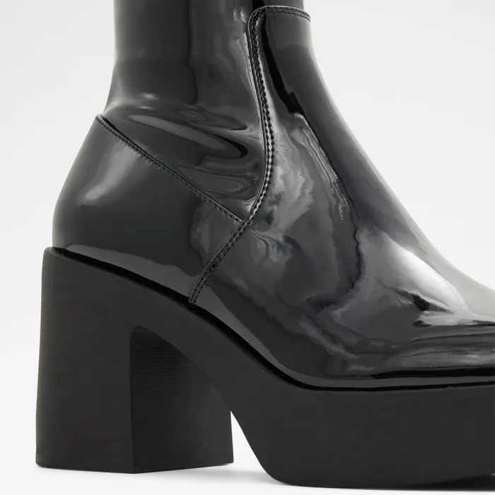 Upstep Black Synthetic Patent Women ALDO Boots
