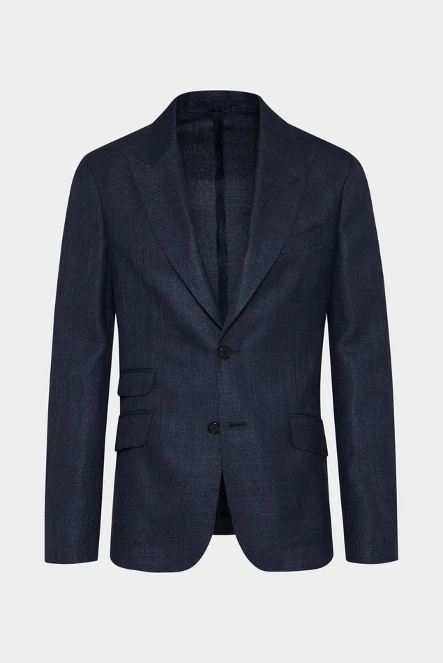 Van Laack Blazers Men Structured Jacket In Simple Wool With Modern Peak Lapels Blue Van Laack Blazers Men Structured Jacket In Simple Wool With Modern Peak Lapels Blue