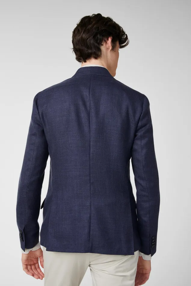 Van Laack Blazers Men Structured Jacket In Simple Wool With Modern Peak Lapels Blue Van Laack Blazers Men Structured Jacket In Simple Wool With Modern Peak Lapels Blue