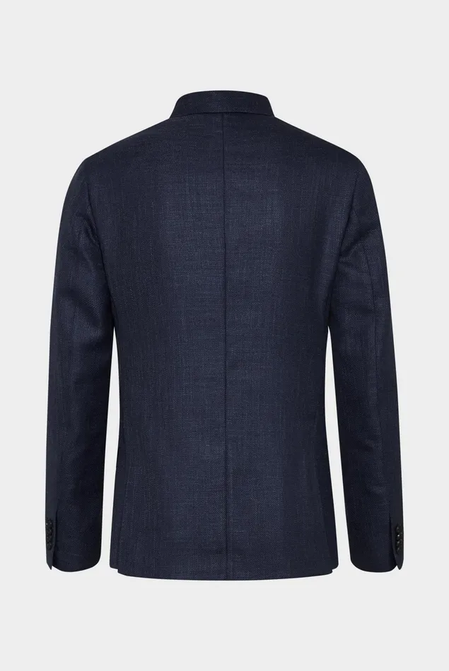 Van Laack Blazers Men Structured Jacket In Simple Wool With Modern Peak Lapels Blue Van Laack Blazers Men Structured Jacket In Simple Wool With Modern Peak Lapels Blue