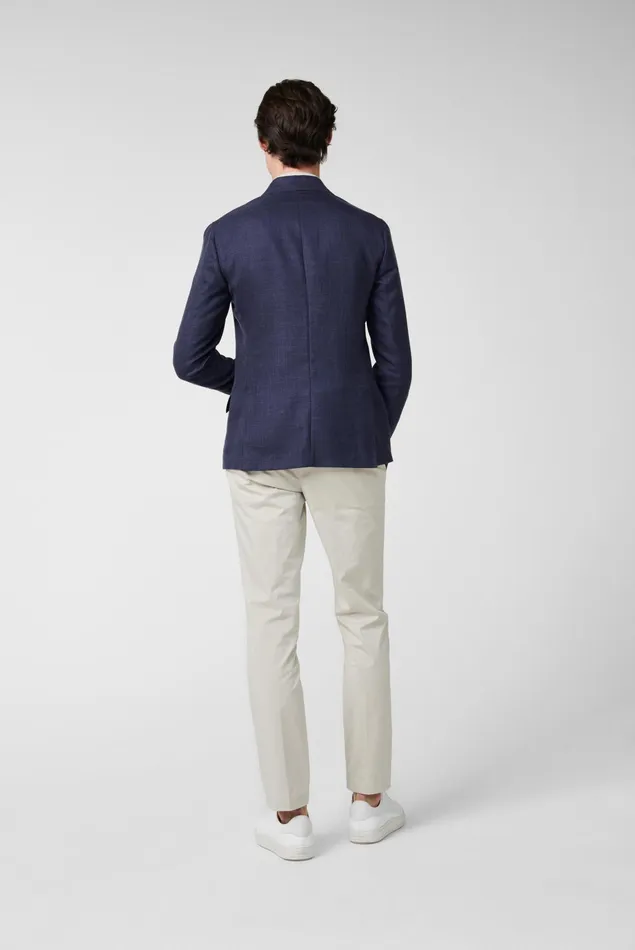 Van Laack Blazers Men Structured Jacket In Simple Wool With Modern Peak Lapels Blue Van Laack Blazers Men Structured Jacket In Simple Wool With Modern Peak Lapels Blue