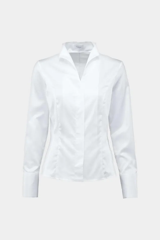 Van Laack Business Blouses Women Alice 8211 Cotton Twill Chalice Collar Blouse