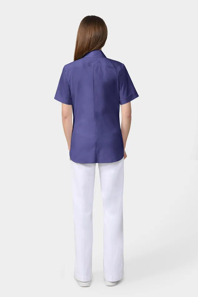 Van Laack Business Blouses Women Shirt In Stretch Cotton With Smooth Paper Touch Effect Blue Van Laack Business Blouses Women Shirt In Stretch Cotton With Smooth Paper Touch Effect Blue