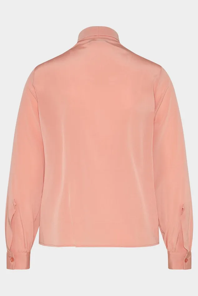 Van Laack Casual Blouses Women Silk Blouse With Shawl Collar Pink Van Laack Casual Blouses Women Silk Blouse With Shawl Collar Pink