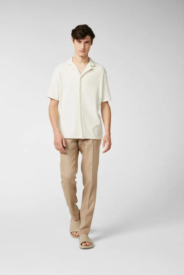 Van Laack Casual Shirts Men Shortsleeved Terry Shirt Made Of Offwhite Cotton Blend Fabric Van Laack Casual Shirts Men Shortsleeved Terry Shirt Made Of Offwhite Cotton Blend Fabric