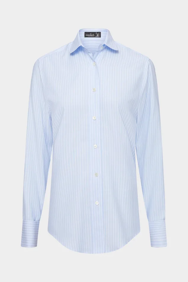 Van Laack Festive Blouses Women SemiFitted Dobby Shirt Made Of Organic Cotton