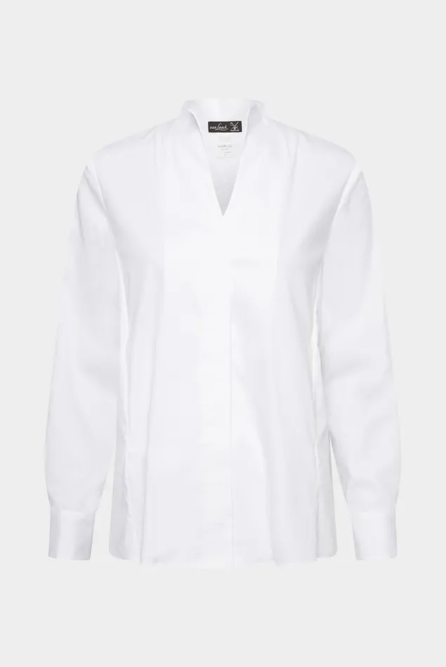 Van Laack Festive Blouses Women Stretch Cahlice Collar Blouse With Inverted Back Pleat