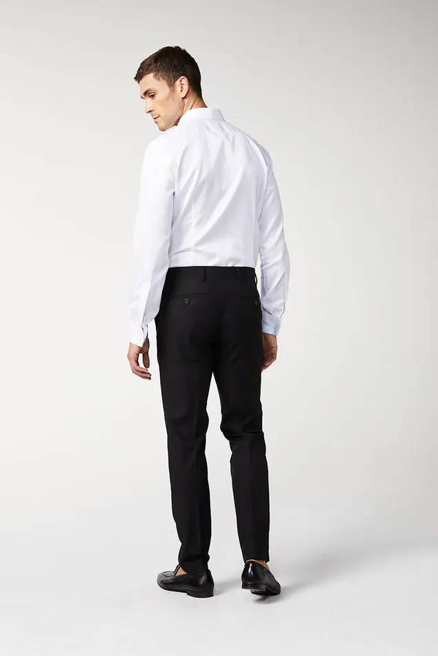 Van Laack Jeans and Pants Men Wool Trousers Slim Fit Black Van Laack Jeans and Pants Men Wool Trousers Slim Fit Black