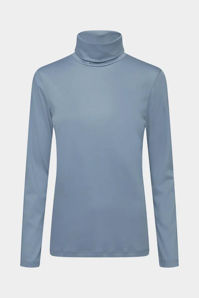 Van Laack Jersey Blouses Women Fitted Jersey Shirt With Turtleneck Van Laack Jersey Blouses Women Fitted Jersey Shirt With Turtleneck