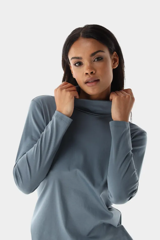 Van Laack Jersey Blouses Women Fitted Jersey Shirt With Turtleneck Van Laack Jersey Blouses Women Fitted Jersey Shirt With Turtleneck