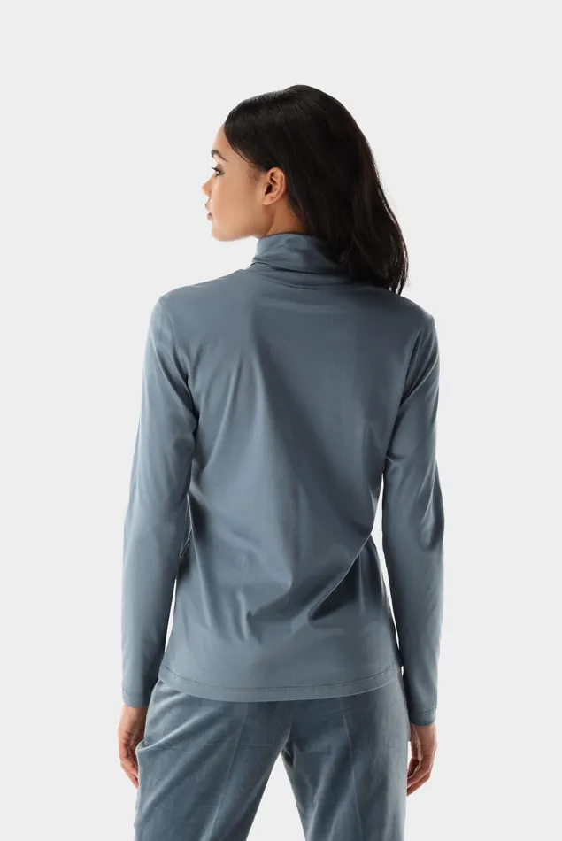 Van Laack Jersey Blouses Women Fitted Jersey Shirt With Turtleneck Van Laack Jersey Blouses Women Fitted Jersey Shirt With Turtleneck