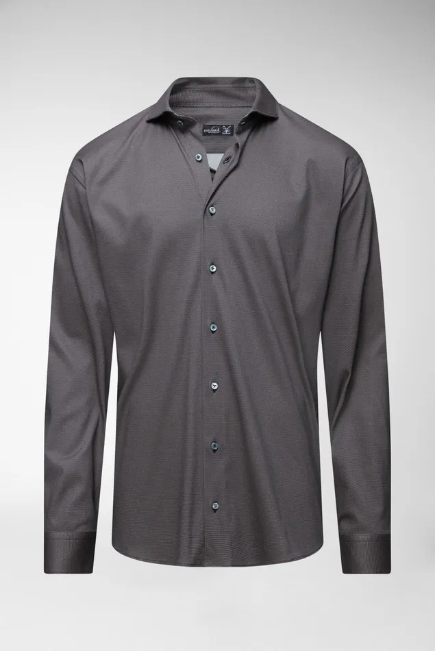 Van Laack Jersey Shirts Men Micro Printed Jersey Shirt Tailor Fit