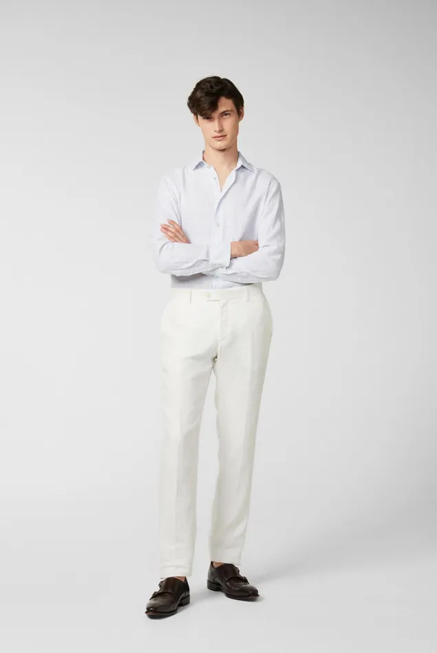 Van Laack Linen Shirts Men Striped Linen Shirt Blue Van Laack Linen Shirts Men Striped Linen Shirt Blue