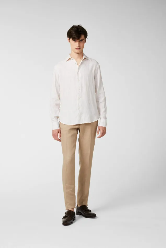 Van Laack Linen Shirts Men Striped Linen Shirt Offwhite Van Laack Linen Shirts Men Striped Linen Shirt Offwhite