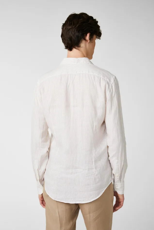 Van Laack Linen Shirts Men Striped Linen Shirt Offwhite Van Laack Linen Shirts Men Striped Linen Shirt Offwhite