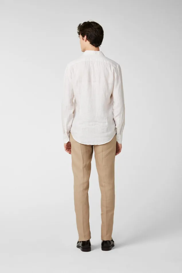 Van Laack Linen Shirts Men Striped Linen Shirt Offwhite Van Laack Linen Shirts Men Striped Linen Shirt Offwhite