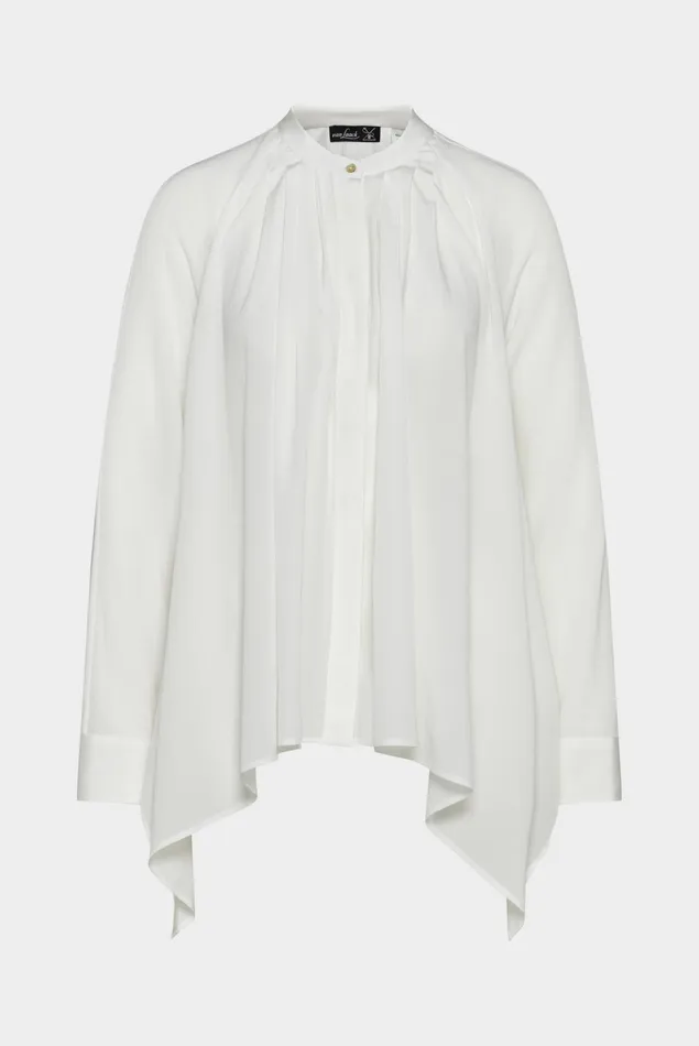 Van Laack Meisterwerk Blouses Women Crepe Blouse With Asymmetric Hem White Van Laack Meisterwerk Blouses Women Crepe Blouse With Asymmetric Hem White