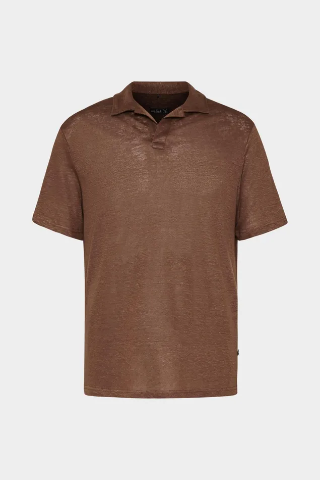 Van Laack Poloshirts Men Linen Jersey Polo Shirt Brown Van Laack Poloshirts Men Linen Jersey Polo Shirt Brown