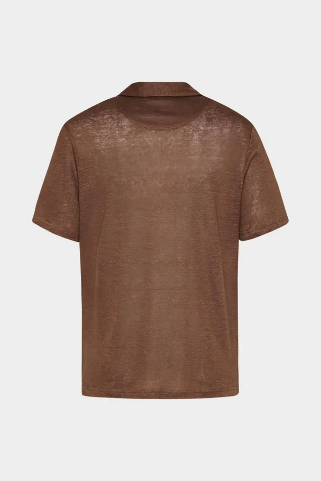 Van Laack Poloshirts Men Linen Jersey Polo Shirt Brown Van Laack Poloshirts Men Linen Jersey Polo Shirt Brown
