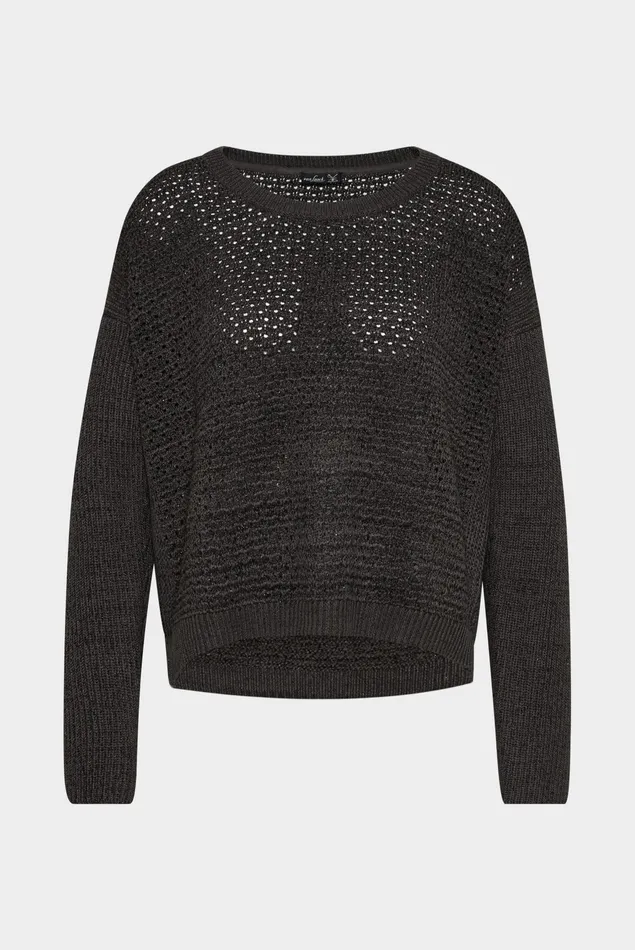 Van Laack Sweaters and Cardigans Women Crewneck Sweater In Cottonlinenlurex Blend Gray Van Laack Sweaters and Cardigans Women Crewneck Sweater In Cottonlinenlurex Blend Gray