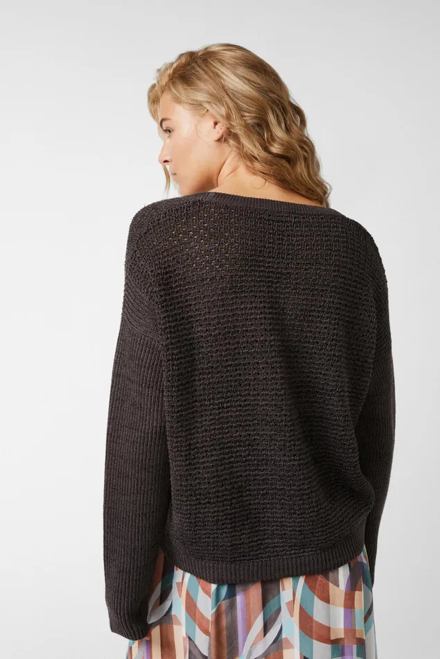 Van Laack Sweaters and Cardigans Women Crewneck Sweater In Cottonlinenlurex Blend Gray Van Laack Sweaters and Cardigans Women Crewneck Sweater In Cottonlinenlurex Blend Gray