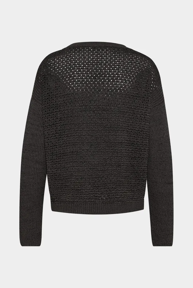 Van Laack Sweaters and Cardigans Women Crewneck Sweater In Cottonlinenlurex Blend Gray Van Laack Sweaters and Cardigans Women Crewneck Sweater In Cottonlinenlurex Blend Gray