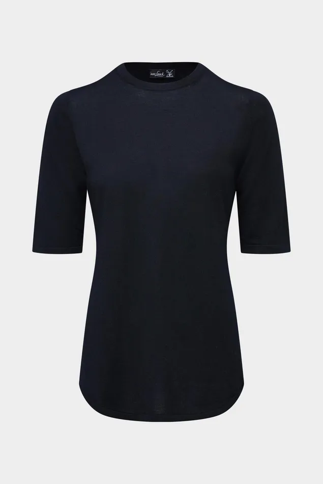 Van Laack Sweaters and Cardigans Women Knit Tshirt Made Of Merino Wool Black