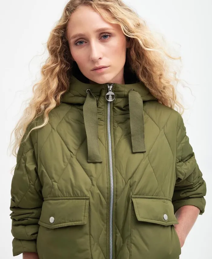 Venton Quilted Jacket Military Olive Women Barbour Quilted Jackets