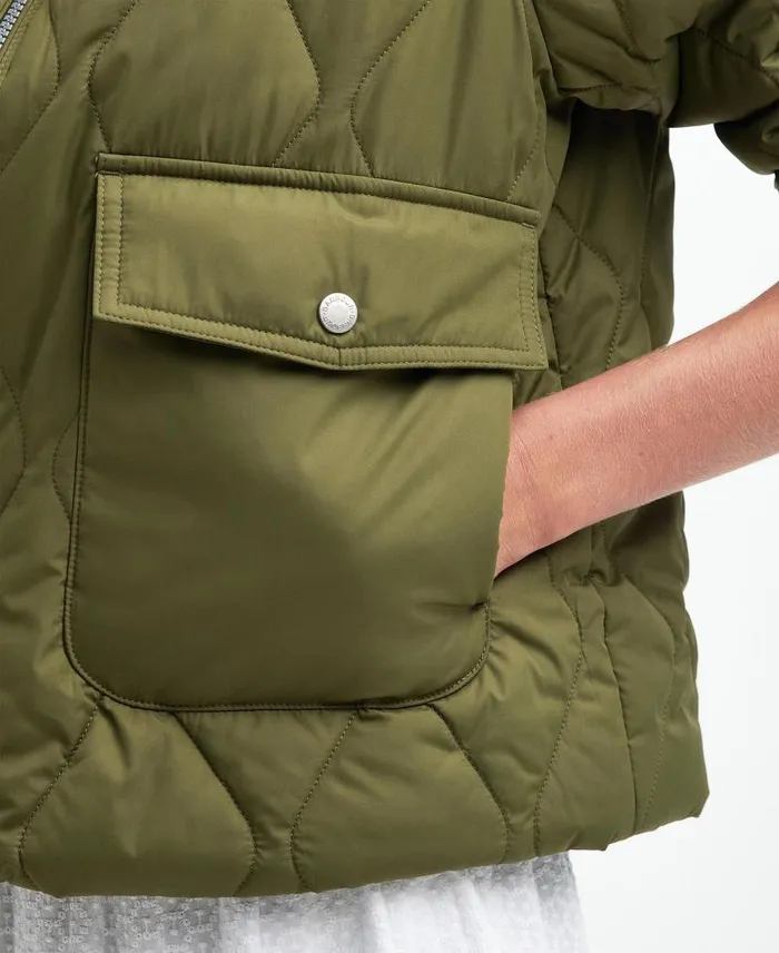 Venton Quilted Jacket Military Olive Women Barbour Quilted Jackets