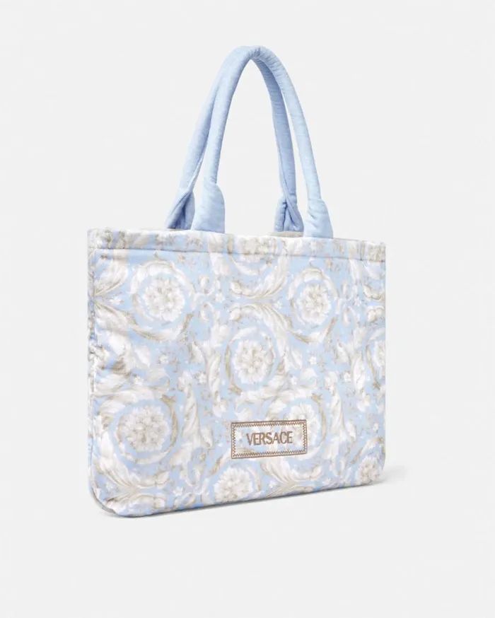 Versace Beach Accessories Barocco Towel Tote Bag Light Blue 8211 MenWomen Versace Beach Accessories Barocco Towel Tote Bag Light Blue 8211 MenWomen