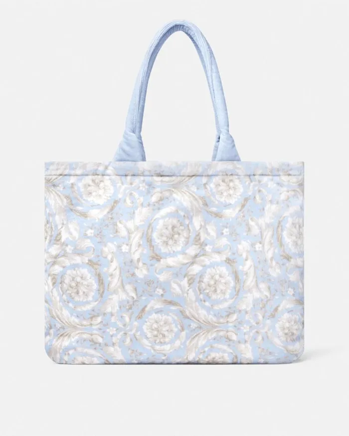 Versace Beach Accessories Barocco Towel Tote Bag Light Blue 8211 MenWomen Versace Beach Accessories Barocco Towel Tote Bag Light Blue 8211 MenWomen
