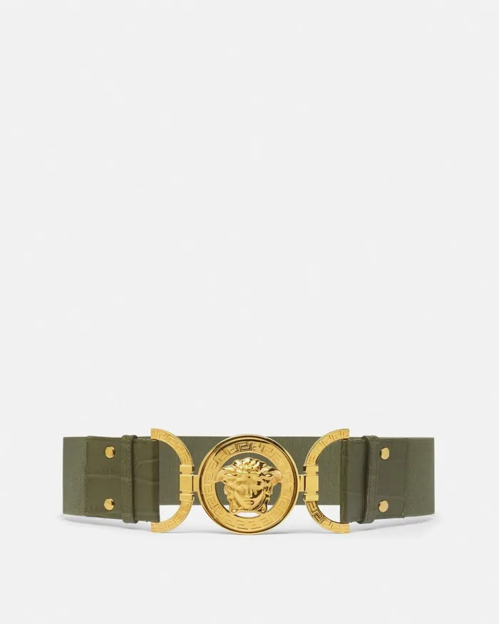 Versace Belts Medusa 03995 CrocEffect Belt 16034 4 Cm Green 8211 Women
