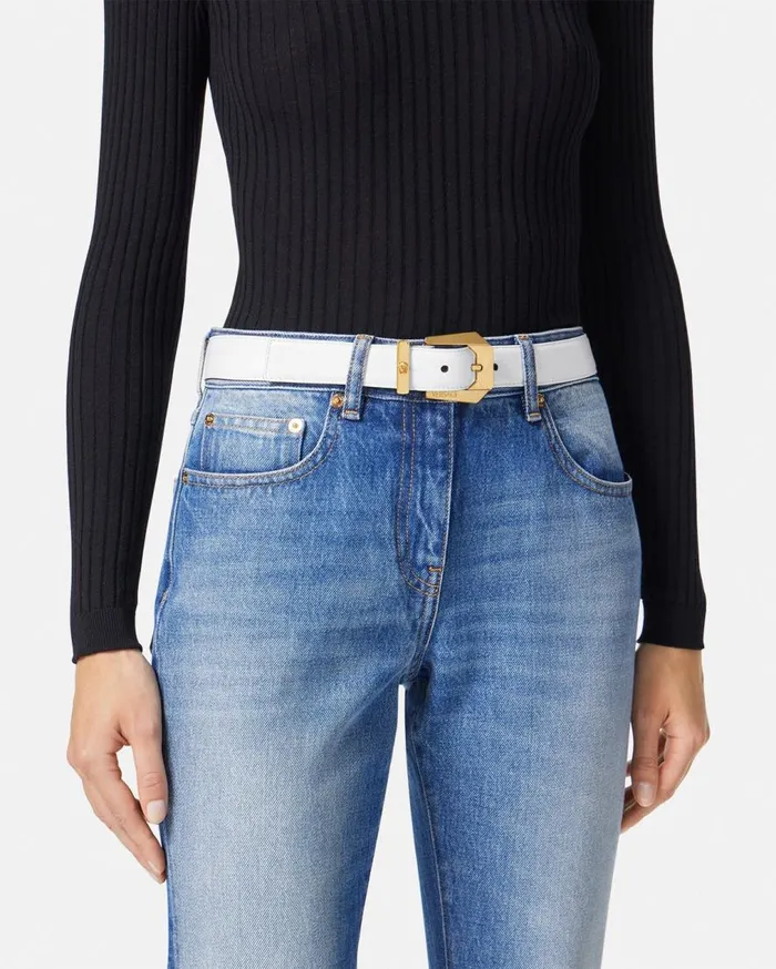 Versace Belts Medusa Heritage Leather Belt 3 Cm White 8211 Women Versace Belts Medusa Heritage Leather Belt 3 Cm White 8211 Women