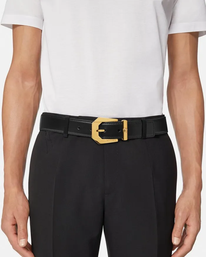 Versace Belts Medusa Leather Belt 3 Cm Blackgold 8211 Men Versace Belts Medusa Leather Belt 3 Cm Blackgold 8211 Men