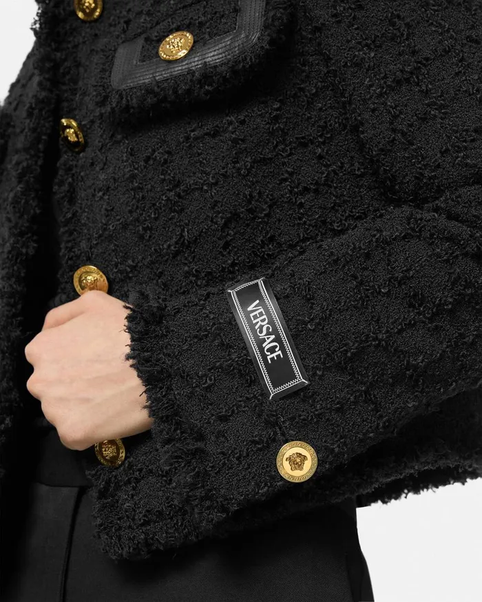 Versace Blazer and Jackets Boucl Tweed Cardigan Jacket Black 8211 Women Versace Blazer and Jackets Boucl Tweed Cardigan Jacket Black 8211 Women