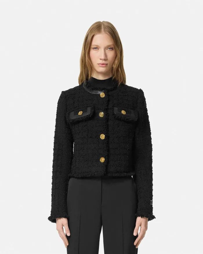 Versace Blazer and Jackets Boucl Tweed Cardigan Jacket Black 8211 Women Versace Blazer and Jackets Boucl Tweed Cardigan Jacket Black 8211 Women
