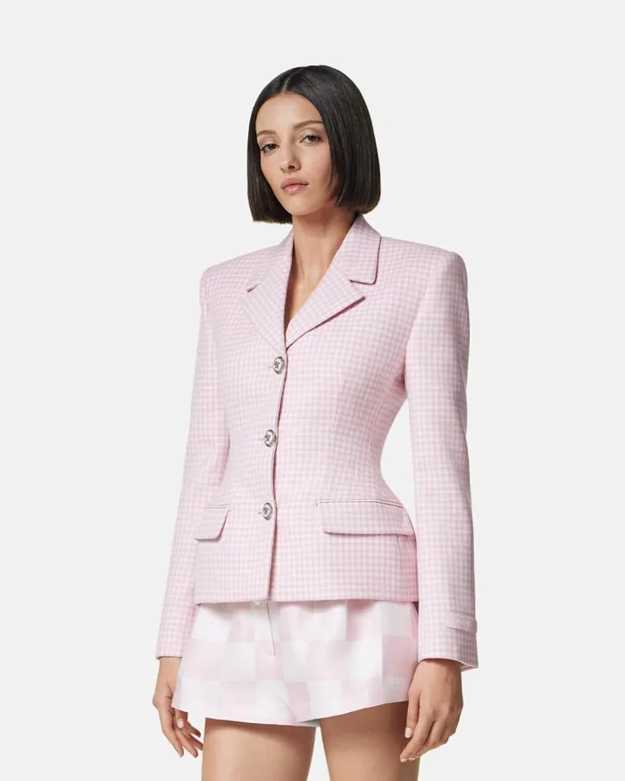 Versace Blazer and Jackets Contrasto Hourglass Blazer Light Pink 8211 Women Versace Blazer and Jackets Contrasto Hourglass Blazer Light Pink 8211 Women