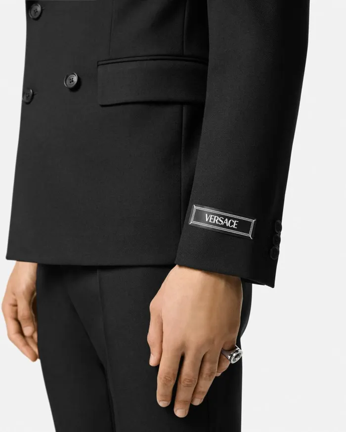Versace Blazers and Suits Wool DoubleBreasted Blazer Black 8211 Men Versace Blazers and Suits Wool DoubleBreasted Blazer Black 8211 Men