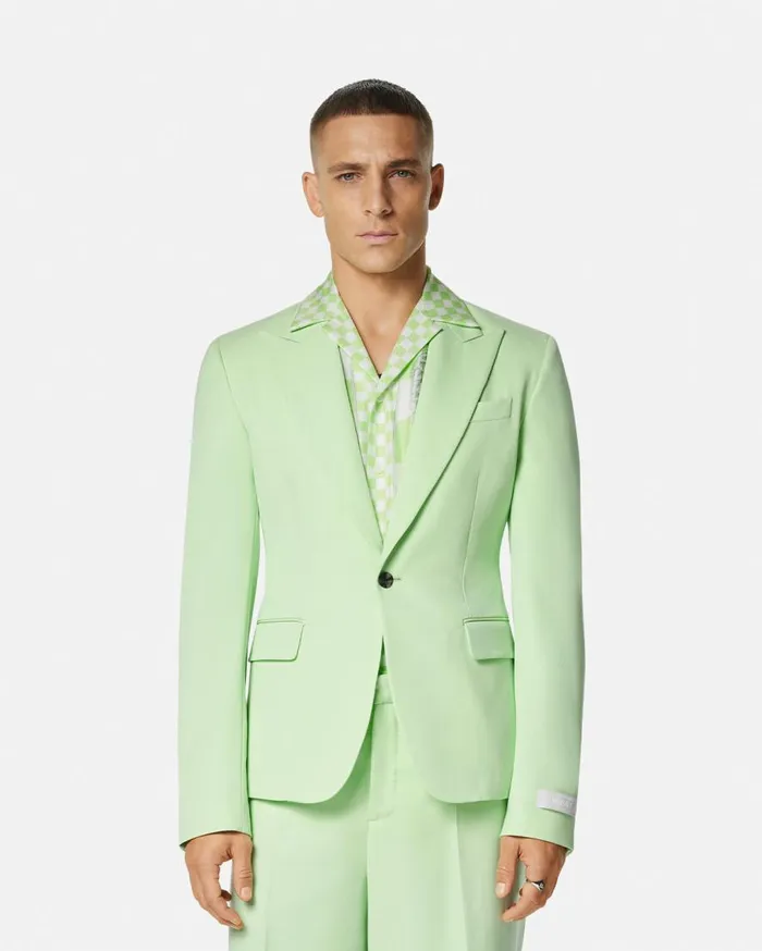 Versace Blazers and Suits Wool SingleBreasted Blazer Green 8211 Men Versace Blazers and Suits Wool SingleBreasted Blazer Green 8211 Men
