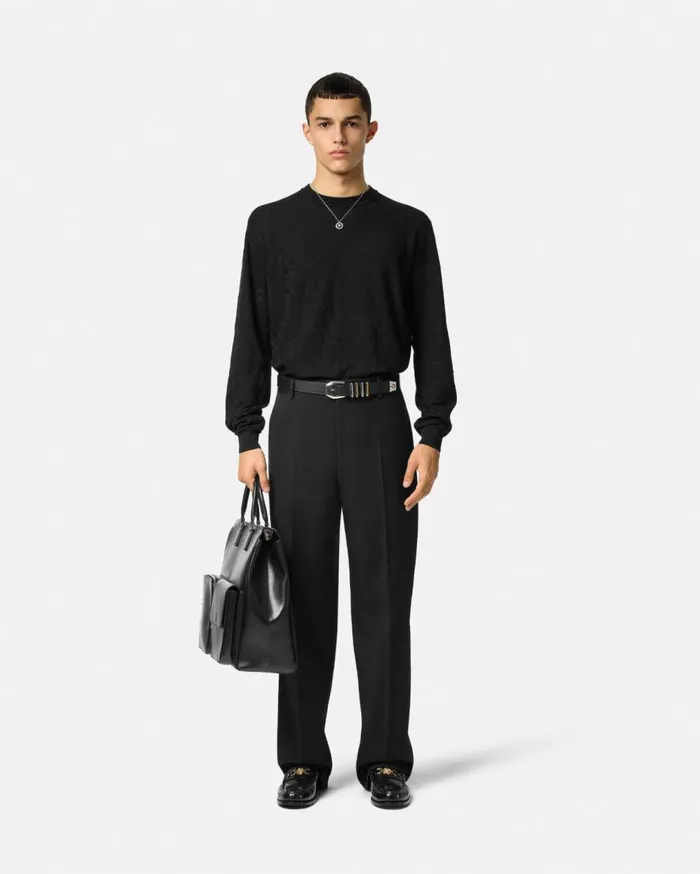 Versace Blazers and Suits Wool Twill Formal Pants Black 8211 Men Versace Blazers and Suits Wool Twill Formal Pants Black 8211 Men