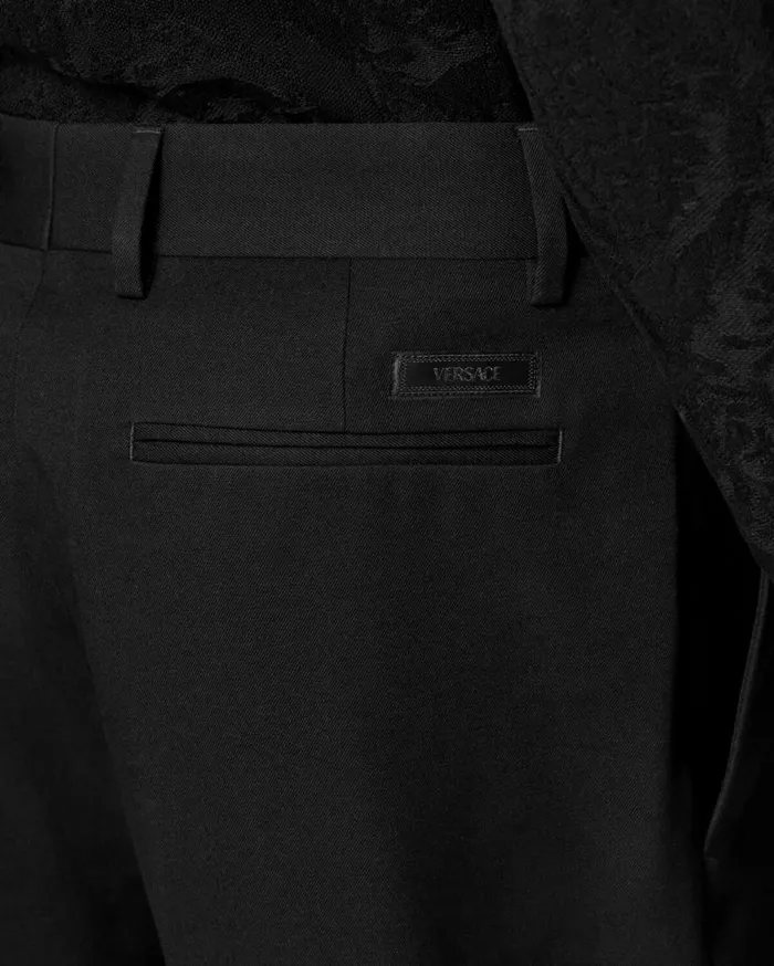 Versace Blazers and Suits Wool Twill Formal Pants Black 8211 Men Versace Blazers and Suits Wool Twill Formal Pants Black 8211 Men