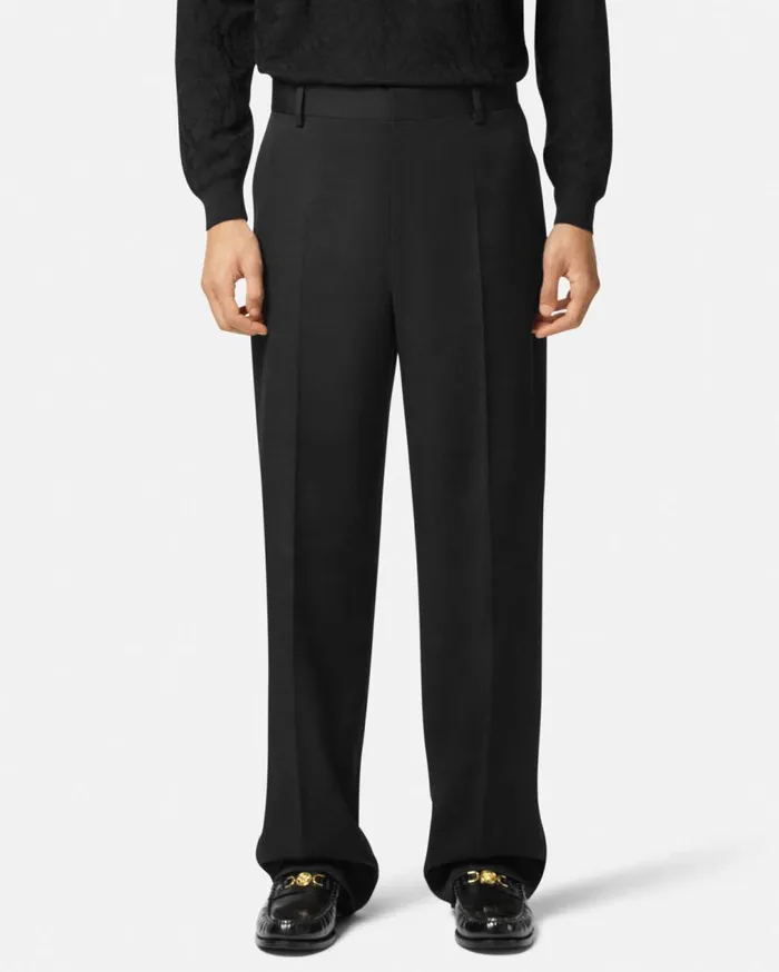 Versace Blazers and Suits Wool Twill Formal Pants Black 8211 Men Versace Blazers and Suits Wool Twill Formal Pants Black 8211 Men