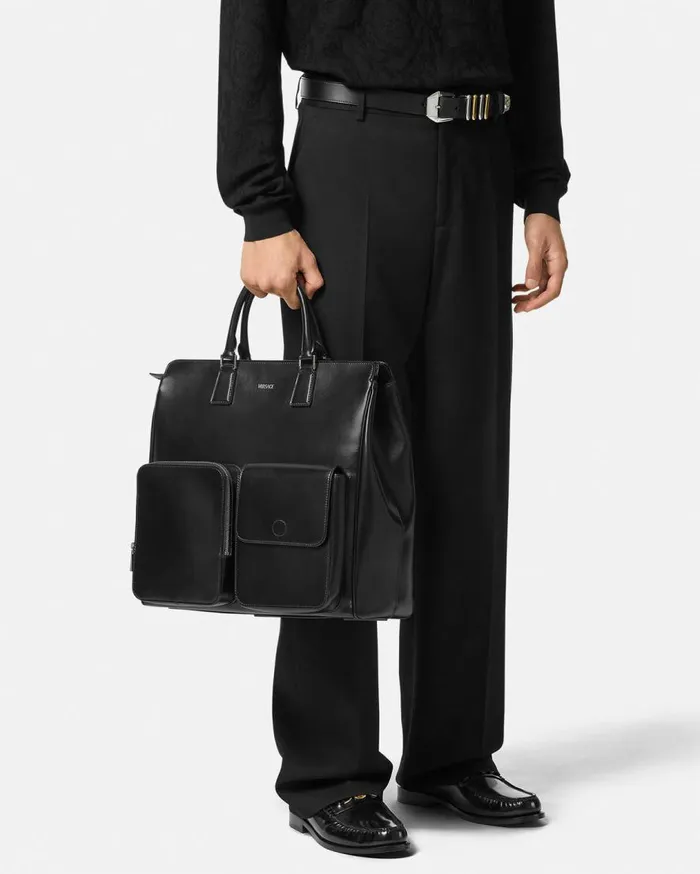 Versace Cargo Cargo Tote Bag Blacksilver 8211 Men