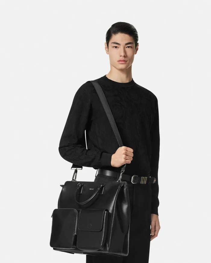 Versace Cargo Cargo Tote Bag Blacksilver 8211 Men