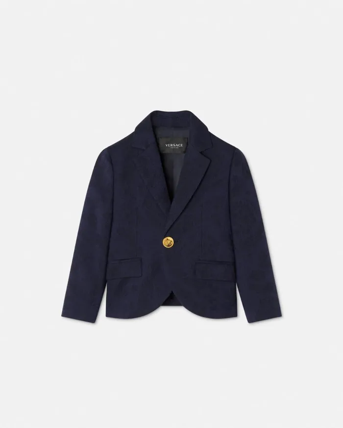 Versace Clothing Barocco Jacquard Baby Blazer Blue 8211 Children