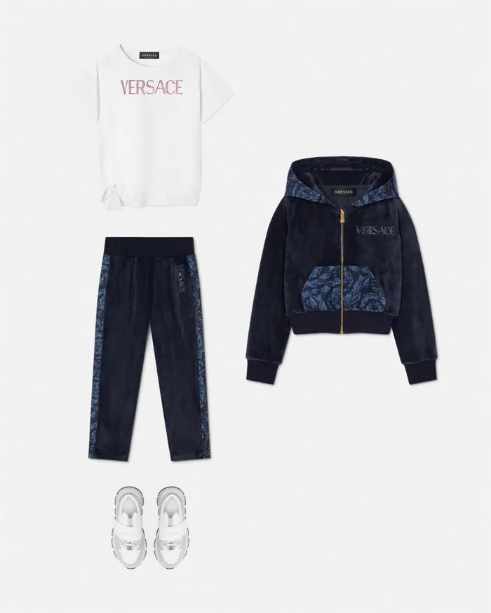 Versace Clothing Barocco Kids Velvet Sweatpants Blue 8211 Children Versace Clothing Barocco Kids Velvet Sweatpants Blue 8211 Children